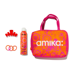 amika x TELETIES necessities set 3 pc hair ties, clip, essentials bag + perk up plus