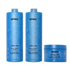 super-sized hydration set hydro rush intense moisture shampoo, conditioner + hair mask with hyaluronic acid