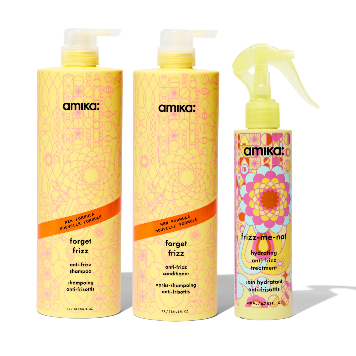super-sized frizz fighters set anti-frizz shampoo, conditioner + treatment