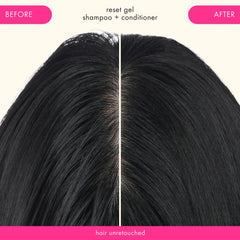 detox set reset clarifying gel shampoo, cooling gel conditioner + pink charcoal scalp cleansing oil