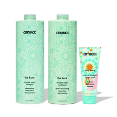 super-sized strength repair set the kure shampoo, conditioner + mask