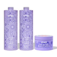 super-sized blonde set bust your brass cool blonde shampoo + conditioner + intense repair hair mask